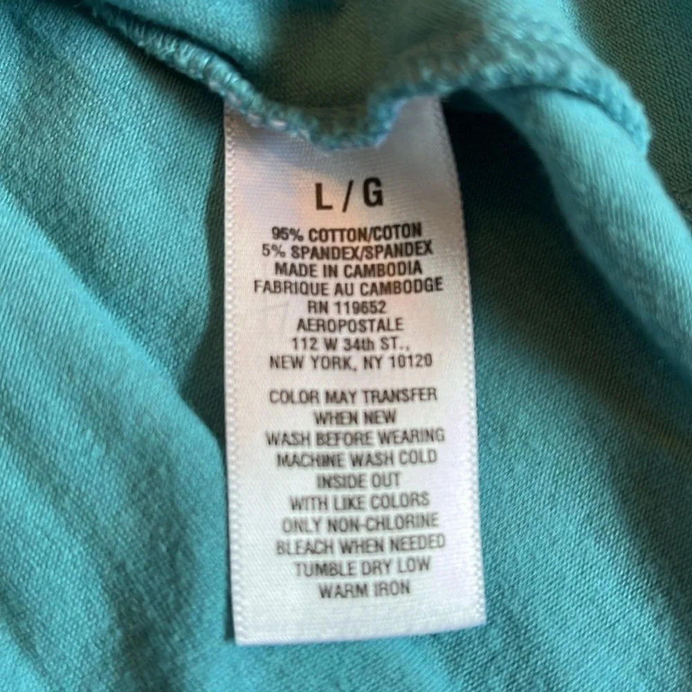 Aeropostale Teal V Neck Babydoll Mini Dress Y2K Early 2000s Size L